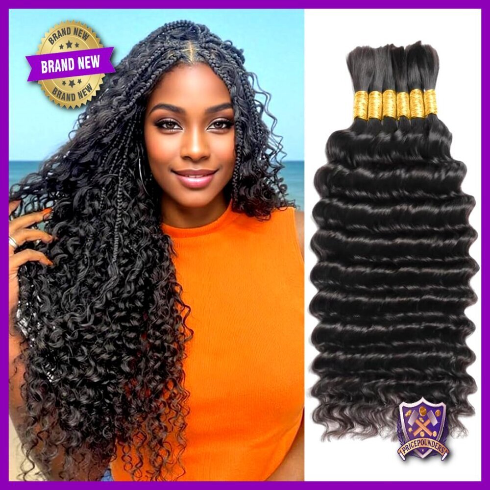 Deep Wave Human Hair Extensions Boho Braids Premium Quality 6 Bundles